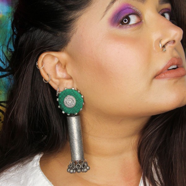 Green Cylinder Jhumka